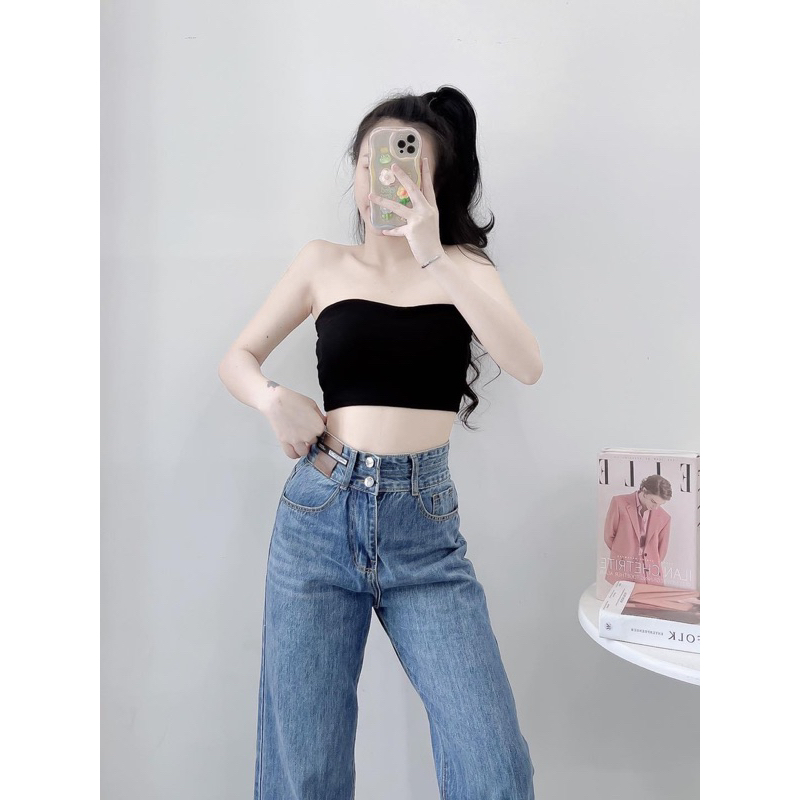 Áo ống cup ngực borip crotop, 2 lớp sexy có mút sẵn  vải đẹp