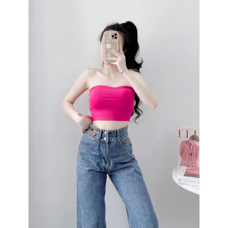 Áo ống cup ngực borip crotop, 2 lớp sexy có mút sẵn  vải đẹp