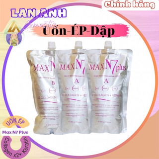 Uốn ép Max N7 Plus X2 Collagen Keratin Dưỡng Siêu Sóng 1000ml hàng chuyên dụng cho salon