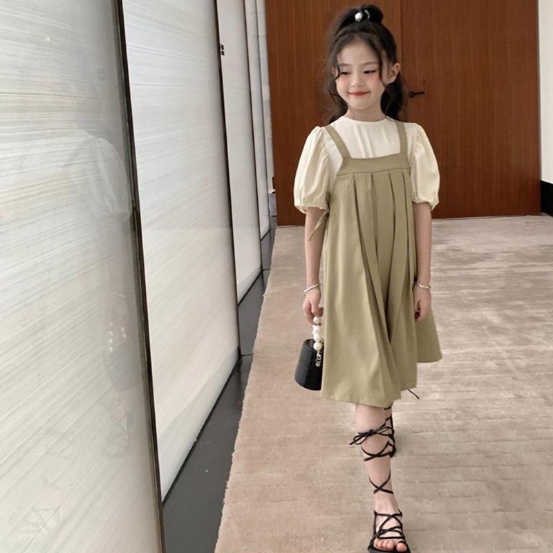 Váy yếm+áo lụa bé gái 12-40kg v009 nhà mộc baby store