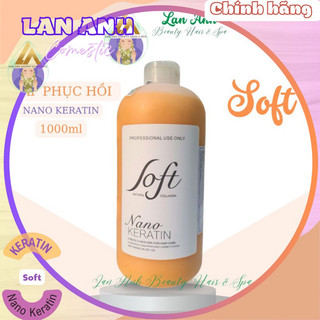Kem ủ hấp tóc nano Keratin tươi Soft phục hồi tóc khô xơ hư tổn nặng hàn gắn cấu trúc tóc 1000ml