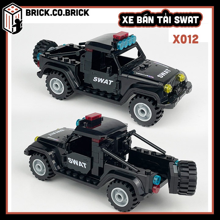 Trực Thăng Xe Cảnh Sát SWAT Mô hình Lắp ráp Quân sự Army  Police SWAT Đồ chơi Trực Thăng SWAT Xe Cảnh Sát Chống Bạo Động