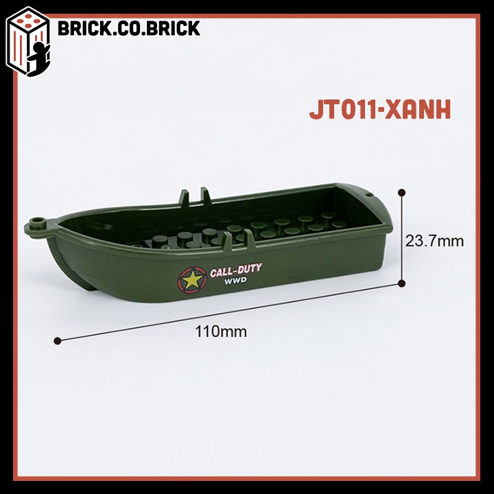 Thuyền Cano Đồ Chơi Lắp ráp Quân Sự Mô hình Thuyền Cano Chiến Đấu Quân đội  Màu Xám Màu Xanh JT011-2002