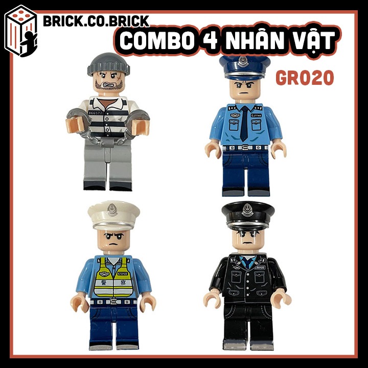 Cảnh Sát Đường Phố  Combo 8 Nhân vật  Đồ chơi Lắp ráp Nhân vật Street Police  Mô hình Quân Đội Army Đường Phố GR018