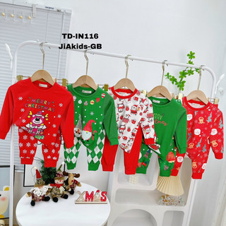 (MINKEYMOM) Bộ quần áo Giáng Sinh, Noel dễ thương cho bé trai, bé gái từ 8-25kg