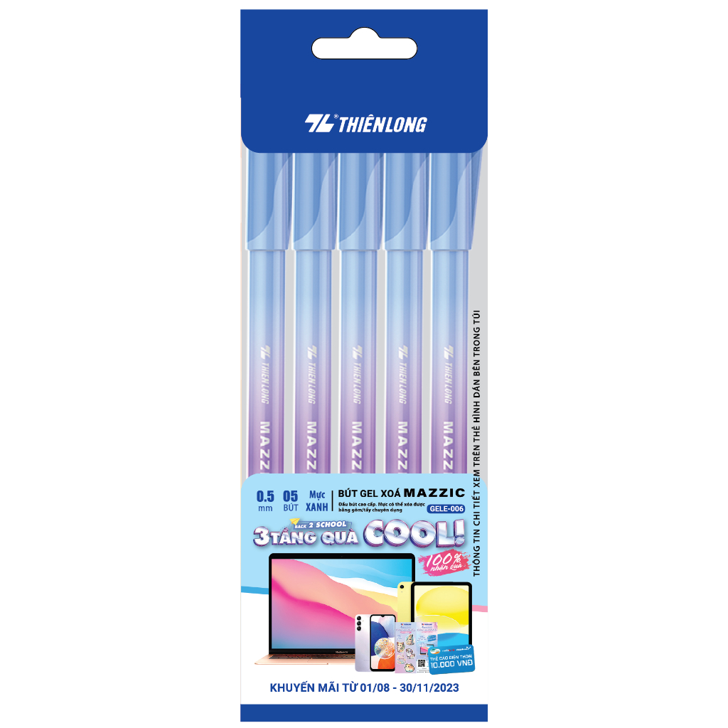 Bút Gel Bút Nước Xóa Được GelE006 Ngòi 0.5mm Thiên Long - Camshop