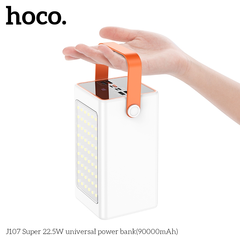 Pin dự phòng Hoco J107 90000mAh USB QC3.0 22.5W và TypeC PD 20W, có đèn led siêu sáng - HÃNG PHÂN PHỐI