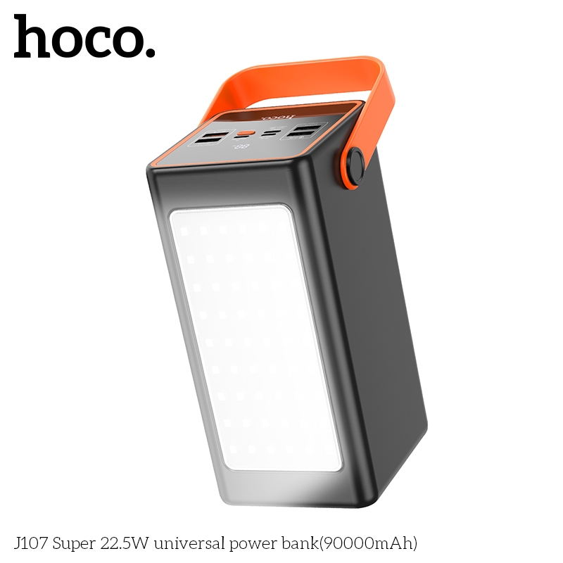 Pin dự phòng Hoco J107 90000mAh USB QC3.0 22.5W và TypeC PD 20W, có đèn led siêu sáng - HÃNG PHÂN PHỐI