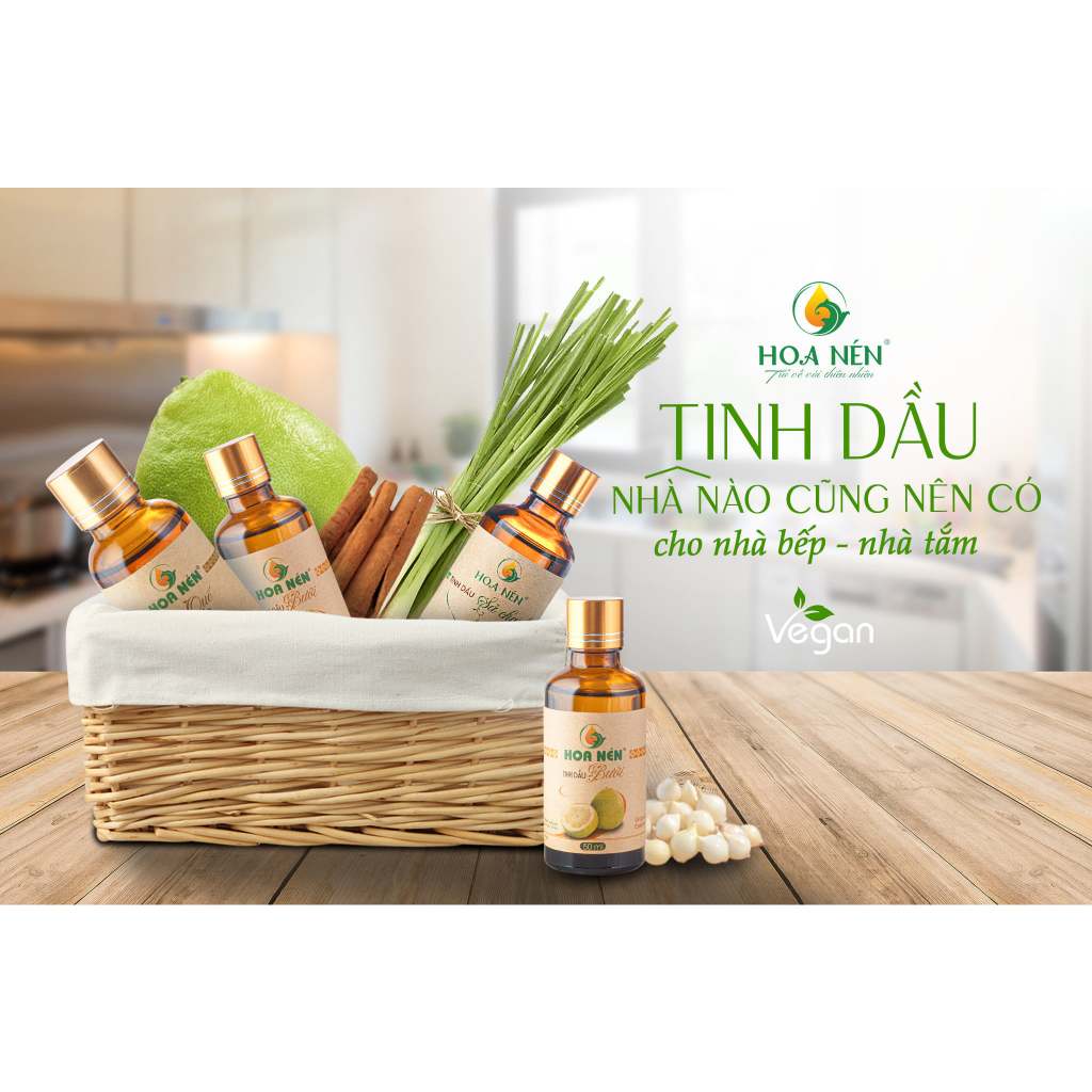 Tinh dầu Gừng nguyên chất - Hoa Nén - Hương nồng ấm, nhiều ứng dụng tốt - 5ml