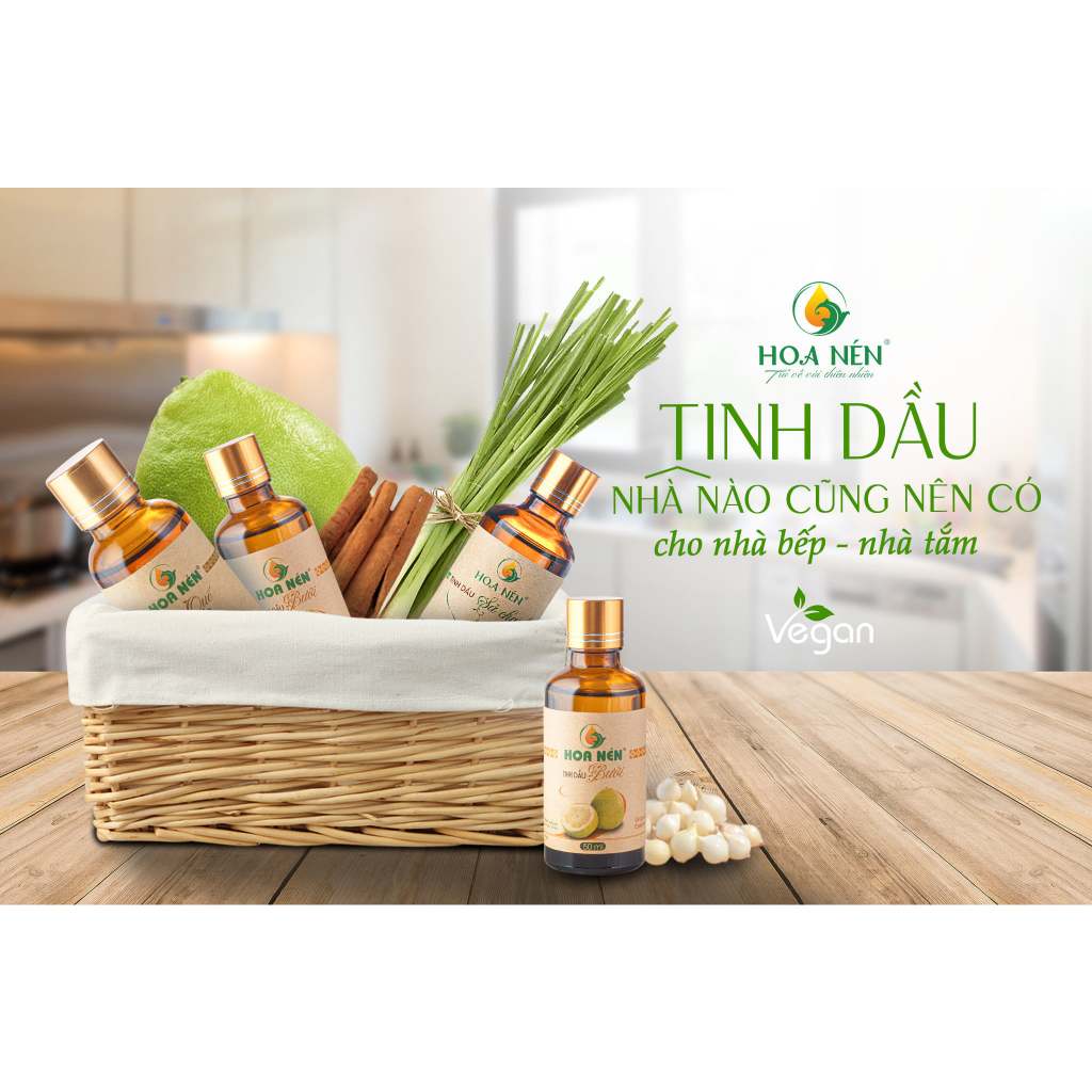 Tinh dầu Chanh nguyên chất - Hoa Nén - Hương thơm mát, hết ẩm mốc, đuổi muỗi - 50ml