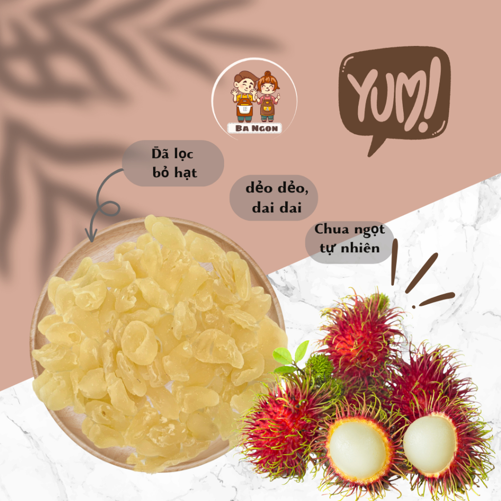 Chôm chôm sấy dẻo -chôm chôm lọc bỏ hạt sấy dẻo - vị tự nhiên - hình shop tự chụp