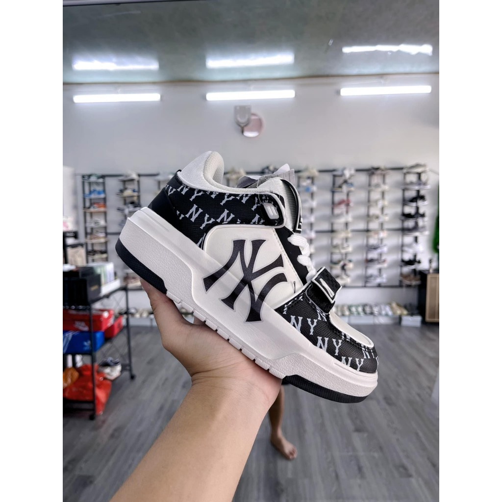 Giày Thể Thao 𝐌𝐋𝐁 Chunky Liner New York Đen Trắng NY đen hoạ tiết quai dán , giày LINER NY Đen hoạ tiết SC Trung