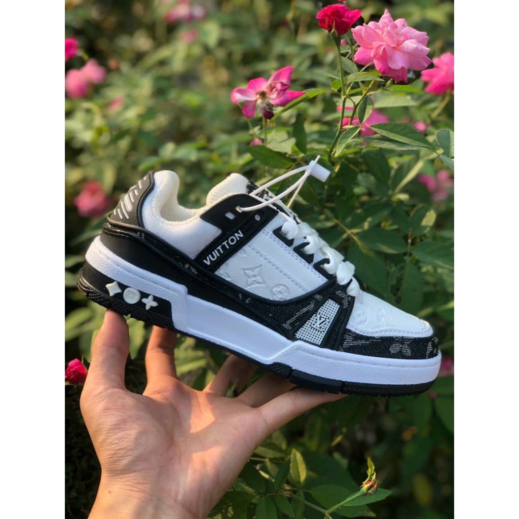 Giày Thể Thao LV Trainer Black White Nam Nữ, Giày LV Xanh Lá, xanh than, Đen Các Màu Hót Siêu Chất