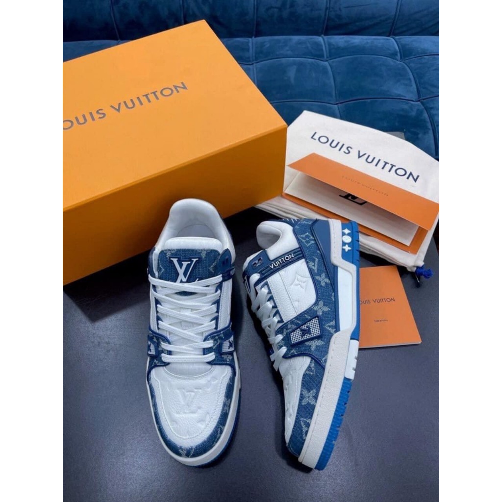 Giày Thể Thao LV Trainer Black White Nam Nữ, Giày LV Xanh Lá, xanh than, Đen Các Màu Hót Siêu Chất