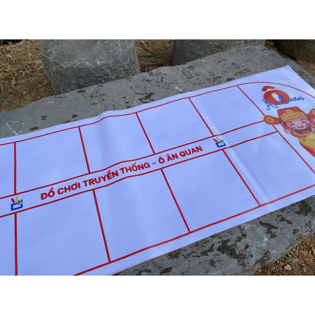Bàn cờ Ô ăn quan - Bạt chơi Ô ăn quan tiện lợi cho bé và cả gia đình 90x30cm  - Thư Viện Đồ Chơi