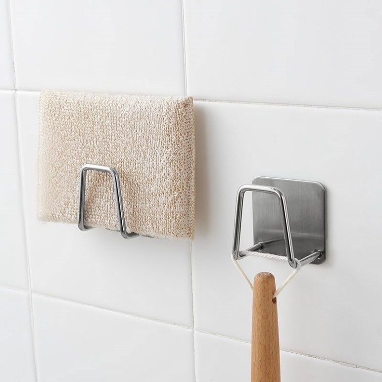 Tấm dán INOX 304 đựng miếng rửa chén, Đồ dùng nhà bếp - Móc treo, để đồ đa năng