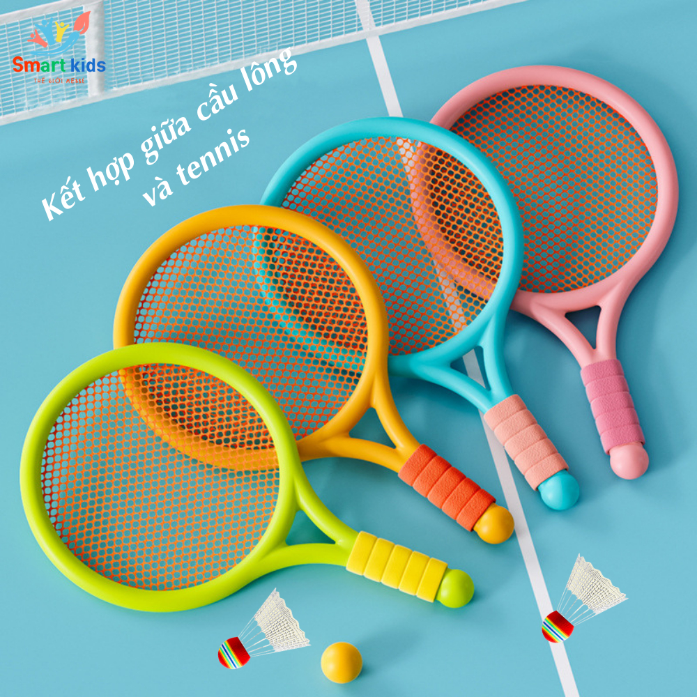 Bộ Vợt 3 Trong 1 Cầu Lông -Tennis - Bóng Dính Smartkids, Đồ Chơi Giúp Trẻ Vận Động Phát Triển Thể Chất