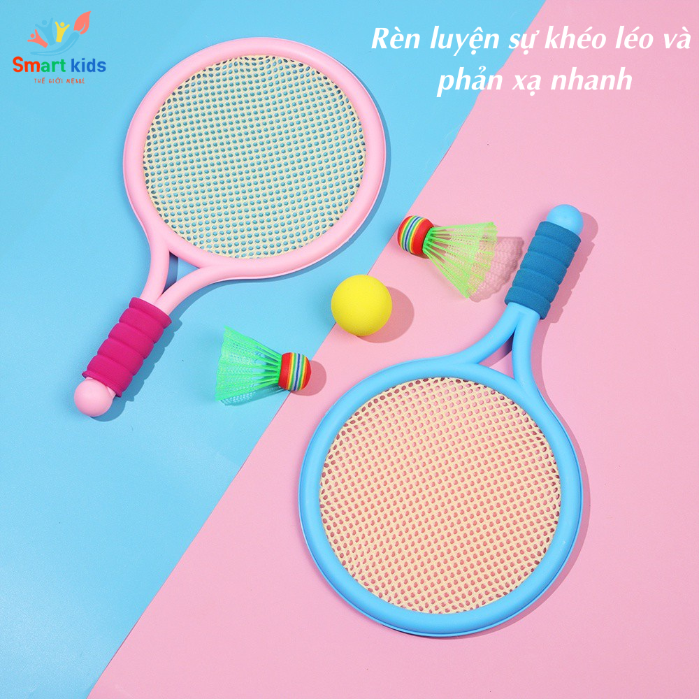 Bộ Vợt 3 Trong 1 Cầu Lông -Tennis - Bóng Dính Smartkids, Đồ Chơi Giúp Trẻ Vận Động Phát Triển Thể Chất