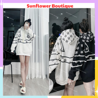 Áo hoodie chất nỉ ngoại mũ 2 lớp dây to in chữ DG, áo nỉ dài tay form rộng nam nữ mặc đều đẹp