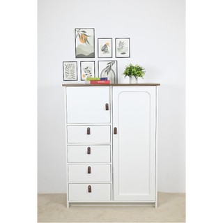Happy furniture , tủ lưu trữ 5 ngăn 1 cửa mở - nomia , tcm_035 , 90cm x 35cm x 120cm
