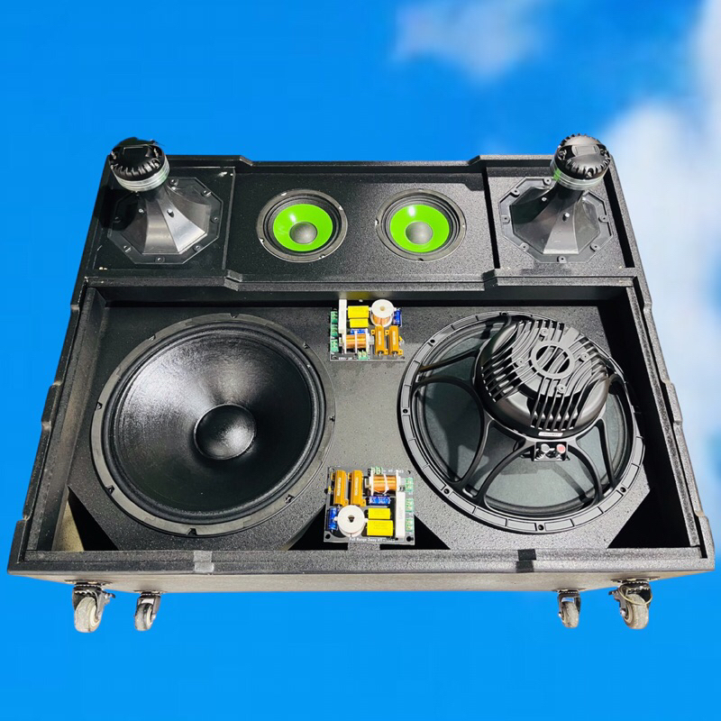 THÀNH PHẨM LOA KÉO 40 3WAY 2 BASS40 2 TRUNG 16 2 TREBLE  MẠCH ĐỘ CẤU HÌNH  FULL NEO CÓ LED THEO NHẠC