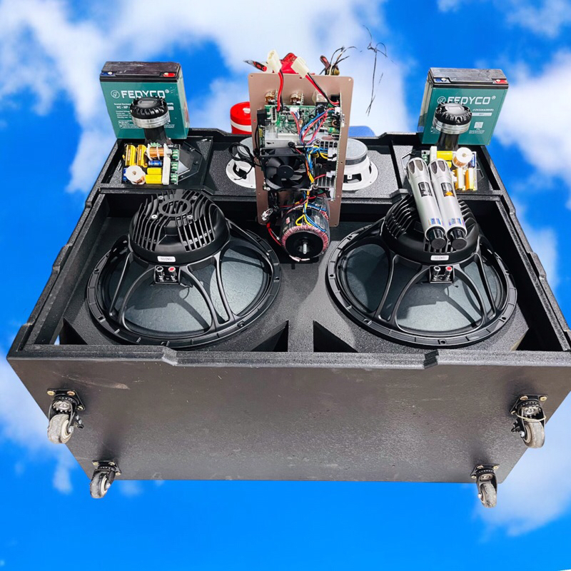 THÀNH PHẨM LOA KÉO 40 3WAY 2 BASS40 2 TRUNG 16 2 TREBLE  MẠCH ĐỘ CẤU HÌNH  FULL NEO CÓ LED THEO NHẠC