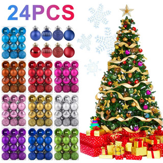 Combo 24 quả cầu 3cm treo cây thông noel, Bộ 24 Trái Châu 3cm Trang Trí giáng sinh Cây Thông Noel