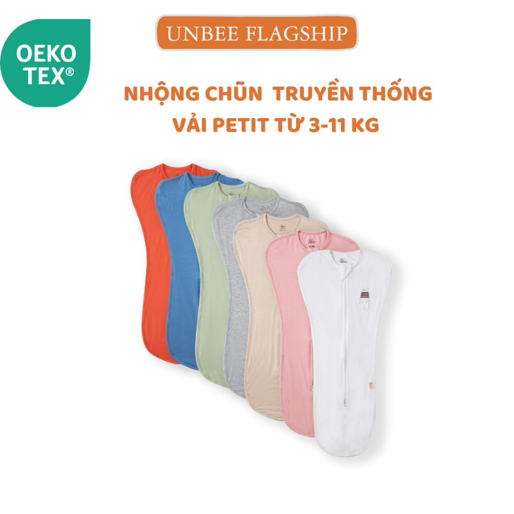 Nhộng Chũn Unbee Vải Petit Mềm Mát Chống Giật Mình Cho Bé Sơ Sinh Từ 3-9Kg