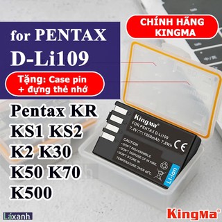 Pentax d-li109 bc109 | pin và sạc máy ảnh pentax kr ks1 ks2 k2 k30 k50 k70 k500 hãng kingma pentax dli109 li109