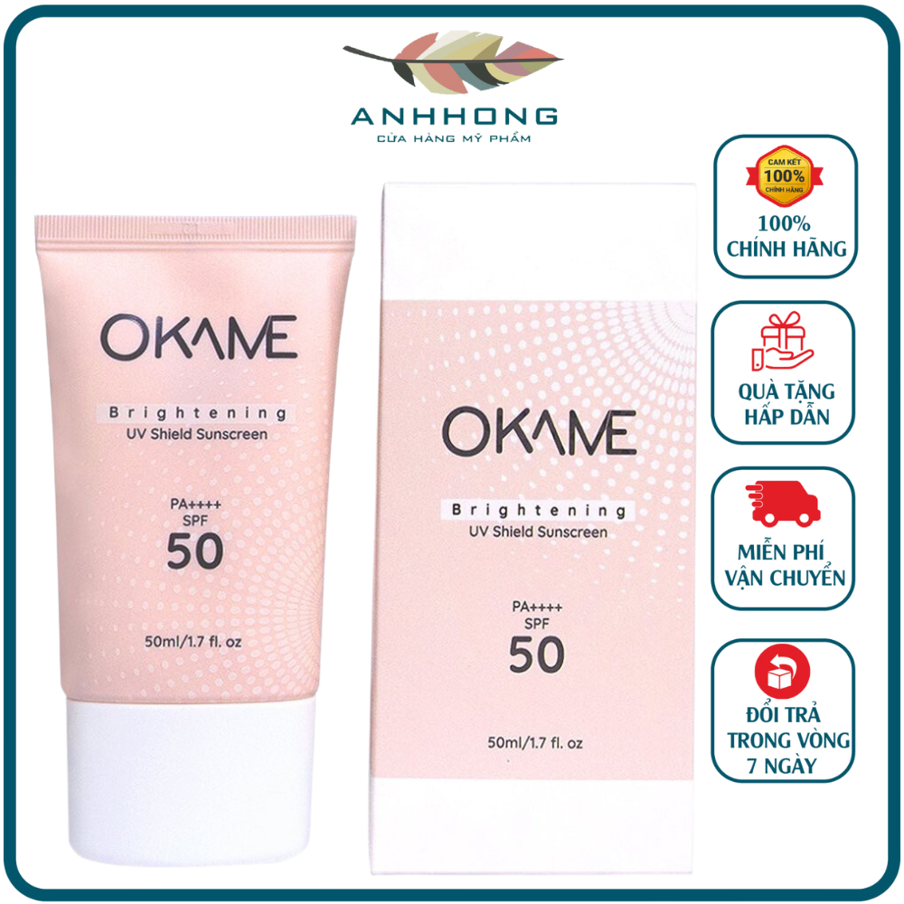 Kem Chống Nắng Okame Brightening UV Shield Sunscreen SPF 50 PA++++ 50ml ( Hàng Nhập Khấu Chính Hãng )