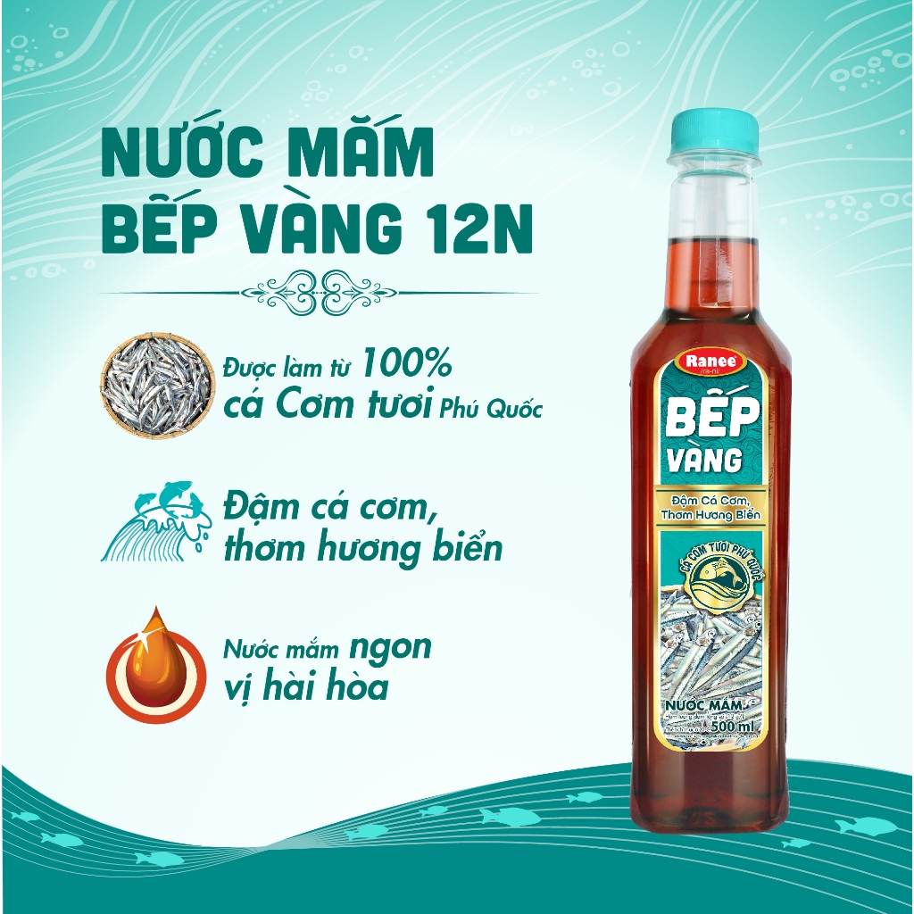 Combo 3 Nước mắm thơm ngon Cá Cơm Bếp Vàng 12N 500ml