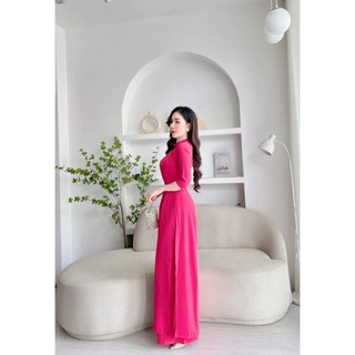 siêu xinh áo dài trơn co giãn kèm quần lụa nhật xịn cùng chất áo