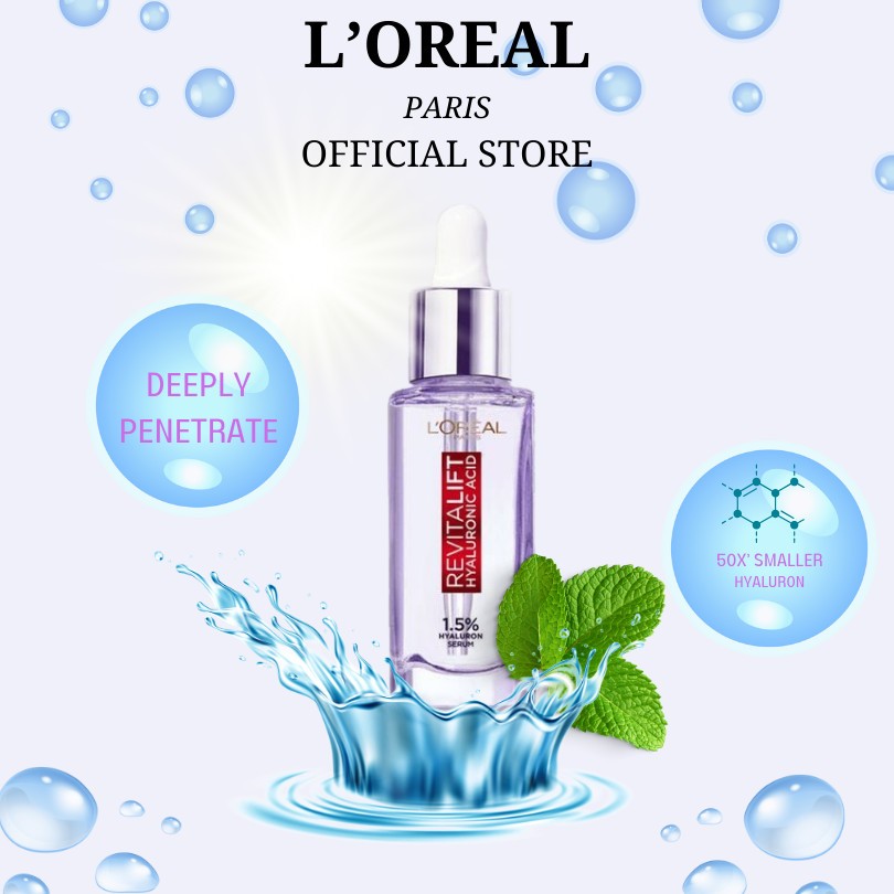 Serum siêu cấp ẩm & giảm nếp nhăn Revitalift Pure Hyaluronic Acid 1.5% 30ml  - GTM Beauty