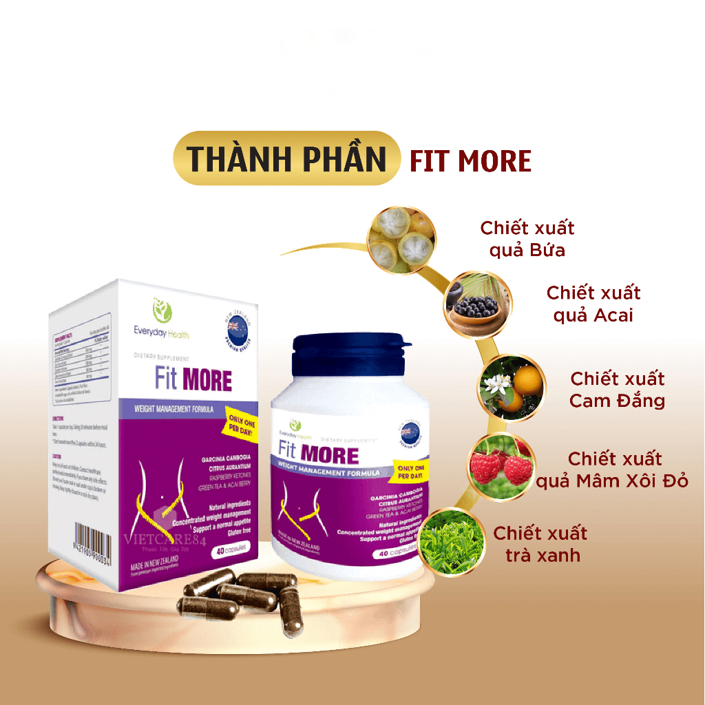 Viên uống giảm cân an toàn Everyday Health Fit More hỗ trợ giảm cân nhanh