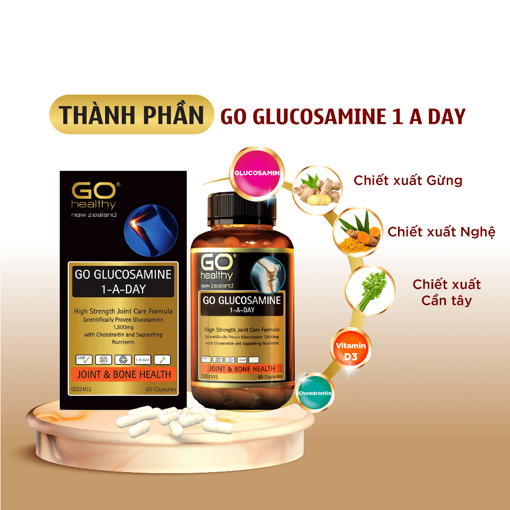 Bổ xương khớp GO Healthy GO Glucosamine hỗ trợ điều trị viêm khớp