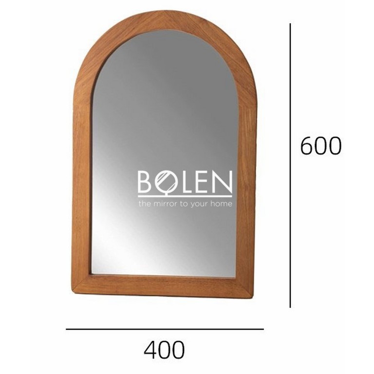 GƯƠNG SOI TREO TƯỜNG VIỀN NÂU SẪM HOA VĂN VÀNG BL234