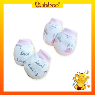 Bao tay cho bé sơ sinh BABIBOO vải cotton mềm mịn, an toàn cho da BB84
