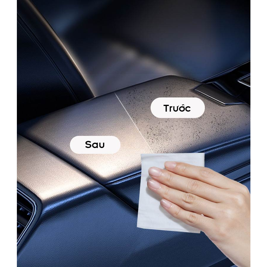 Khăn Ướt Lau Nội Thất Ô Tô, Đồ Da - Car Wipes, làm sạch & bảo vệ,bảo dưỡng Da và làm bóng nội thất ô tô