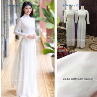 Áo dài trắng học sinh, áo dài truyền thống màu trắng, áo dài học sinh rẻ đẹp