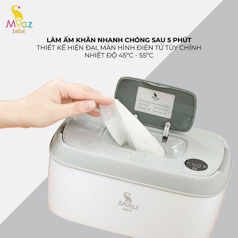 Máy Làm Ấm Khăn Moaz BéBé MB – 008 - Bảo Hành 12 Tháng Chính Hãng