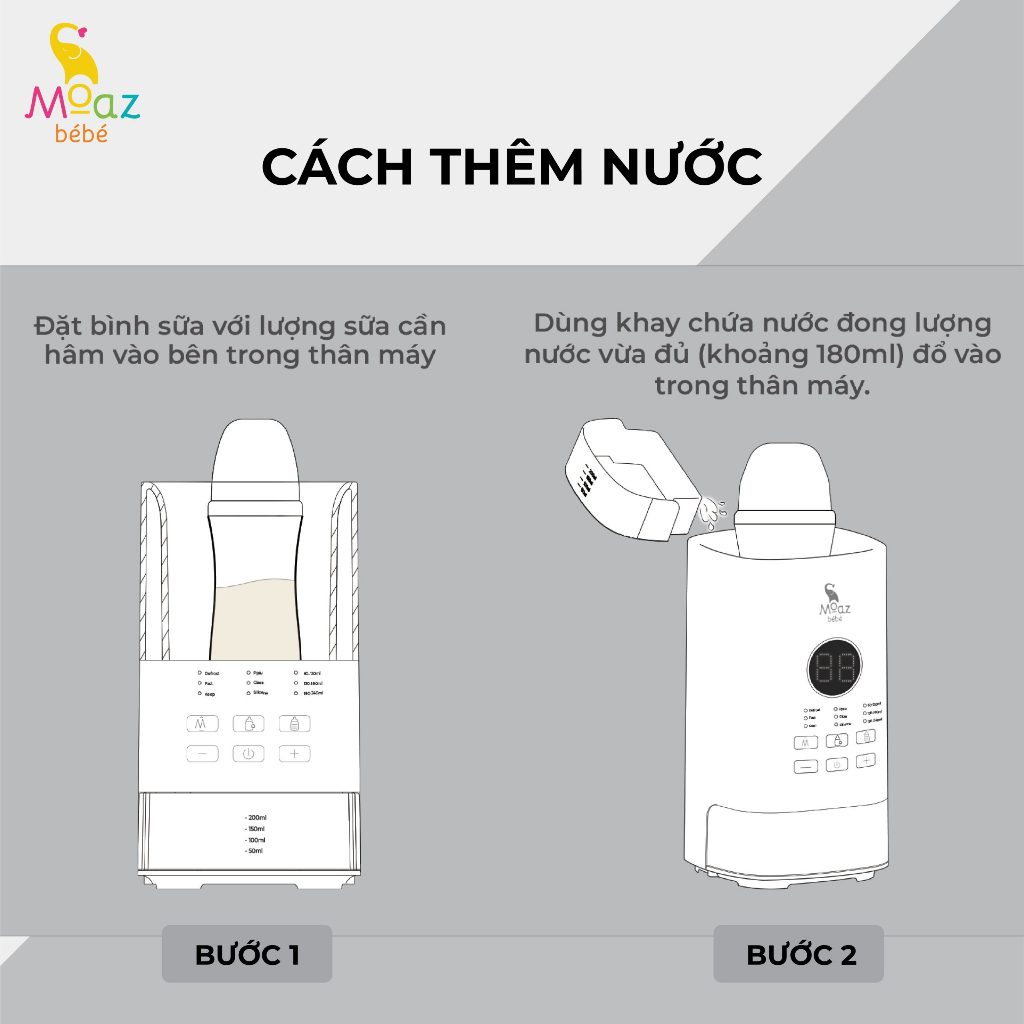 Máy Hâm Sữa Thông Minh Siêu Tốc Moaz BéBé MB – 033 - Bảo Hành 12 Tháng Chính Hãng