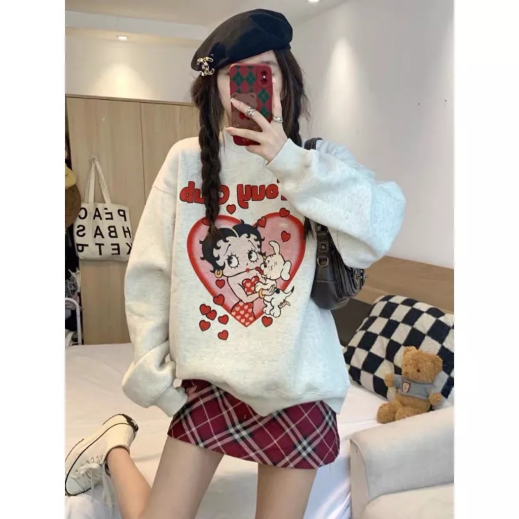 Áo Sweater Nỉ Bông Form Rộng Nam Nữ Unisex Dáng Oversize  In Hình Nhiều Phân Loại