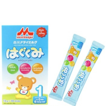 Sữa Morinaga Số 1 Hagukumi Nhật Bản 130g cho bé hộp 10 thanh
