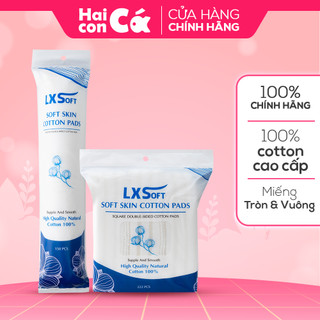 Bông tẩy trang nhập khẩu Hàn Quốc LXSoft 100% cotton cao cấp, Không xơ bông -150/222pcs