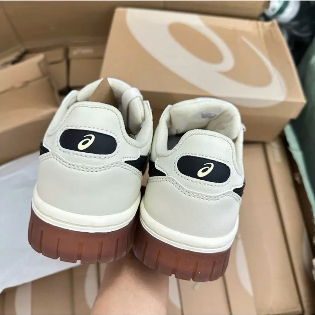 Giày Asics Court MZ Cream Black Gum Nam Nữ 36>43, giày Asics Court bản S.Cấp full pk