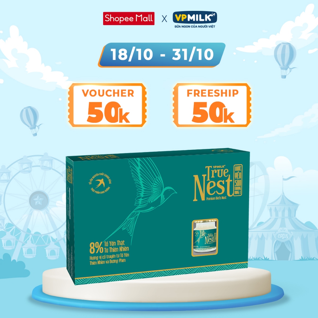 [Gift set 6 lọ x 70 ml] Tổ Yến Nguyên Chất Chưng Gừng VPMilk True Nest - Có Đường / Không Đường