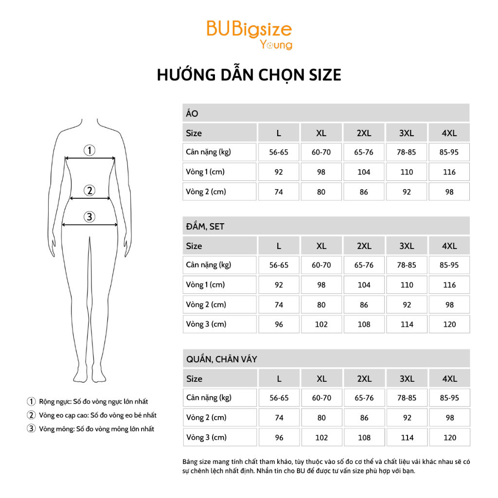 Bộ ngủ nỉ trơn áo cổ tròn + Quần dài BIGSIZE (55kg đến 95kg) - 23YBD26 - [BU Bigsize Young]