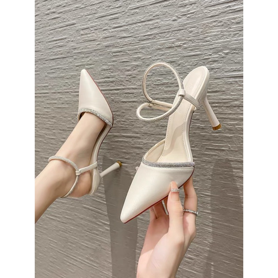 Guốc cao gót quai đá sang trọng gót 9  phân G95