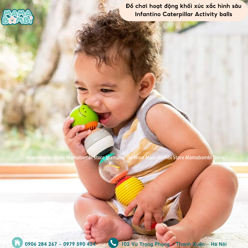 Đồ chơi hoạt động khối xúc xắc hình sâu Caterpillar Activity Balls - Hàng chính hãng
