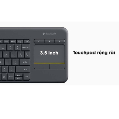 Bàn phím không dây Logitech K400 Plus, có touchpad để kết nối PC - TV, Laptop/Tablets thương hiệu Thụy Sĩ - Hàng chính h